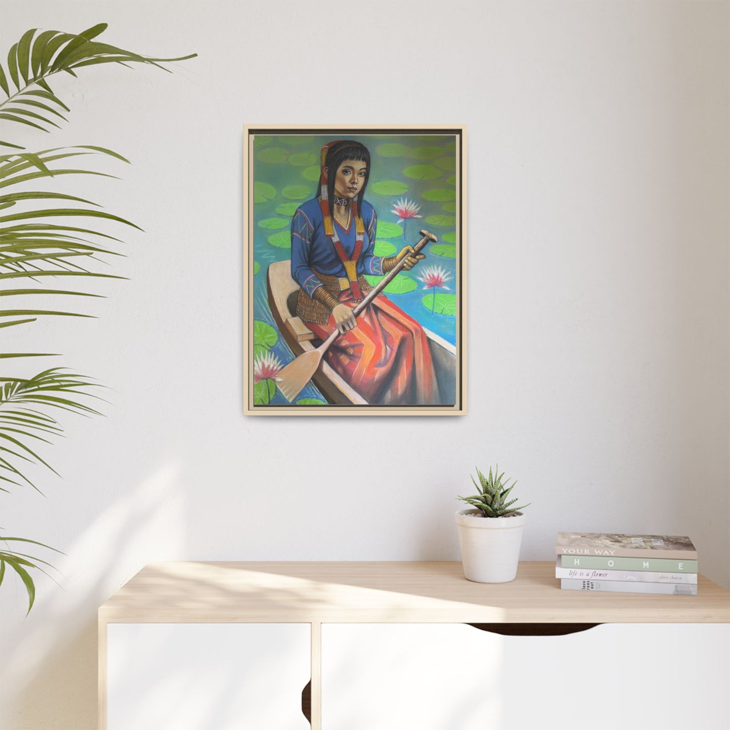 A T'boli Maiden in a Boat (2018)- Framed Canvas Print