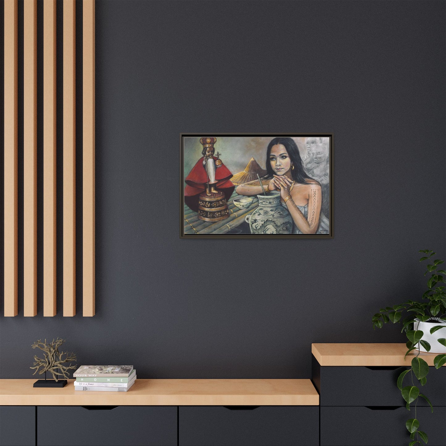 Sto. Niño and a Sugbuana - Framed Canvas Print