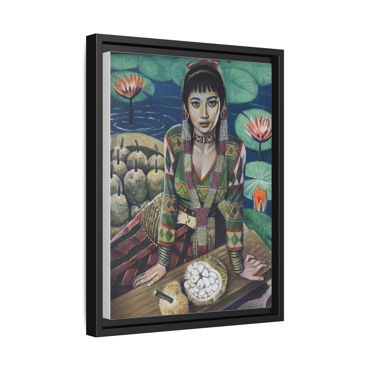 T’boli Girl with Marang (2020) - Framed Canvas Print