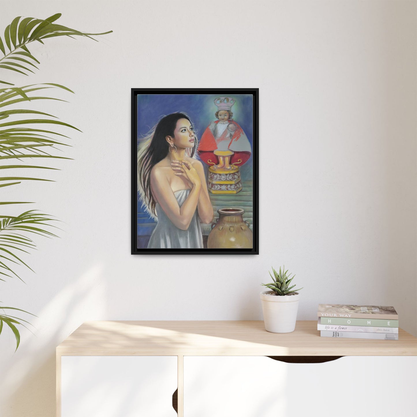 Sto. Niño and Queen Juana - Framed Canvas Print