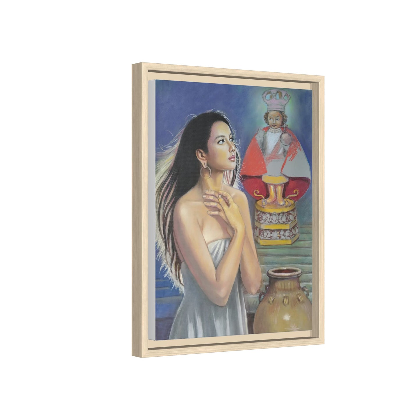 Sto. Niño and Queen Juana - Framed Canvas Print