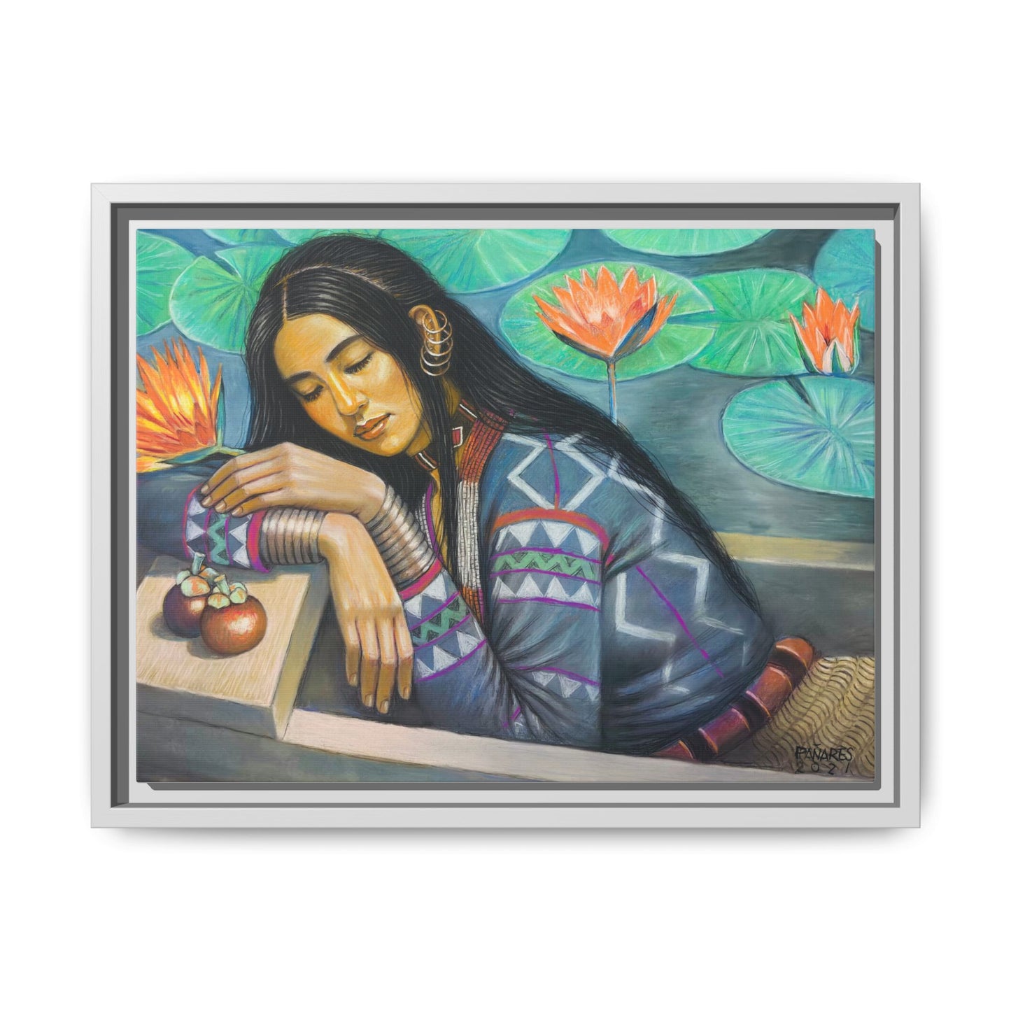 T'boli Girl by the Lake (2021)- Framed Canvas Print