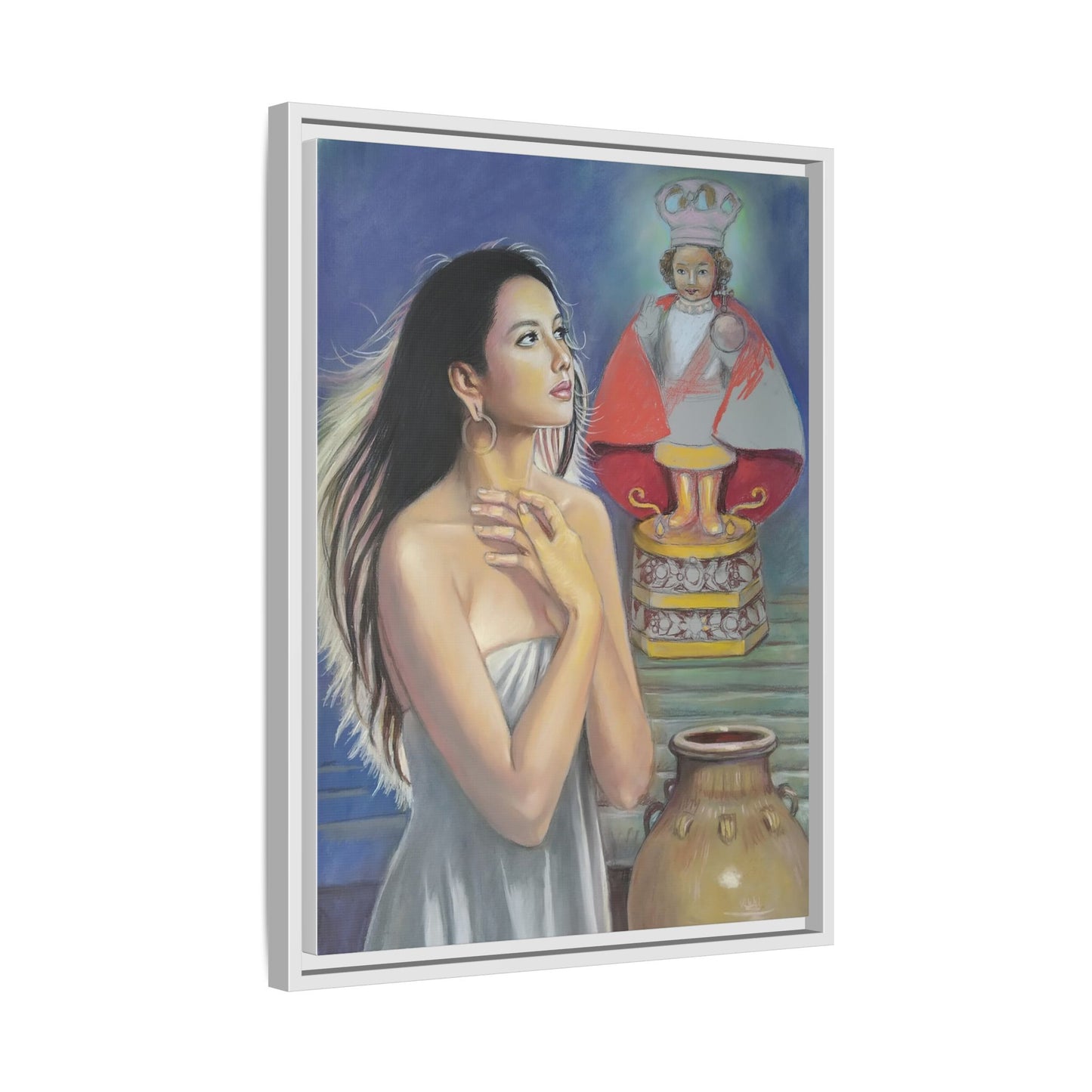 Sto. Niño and Queen Juana - Framed Canvas Print