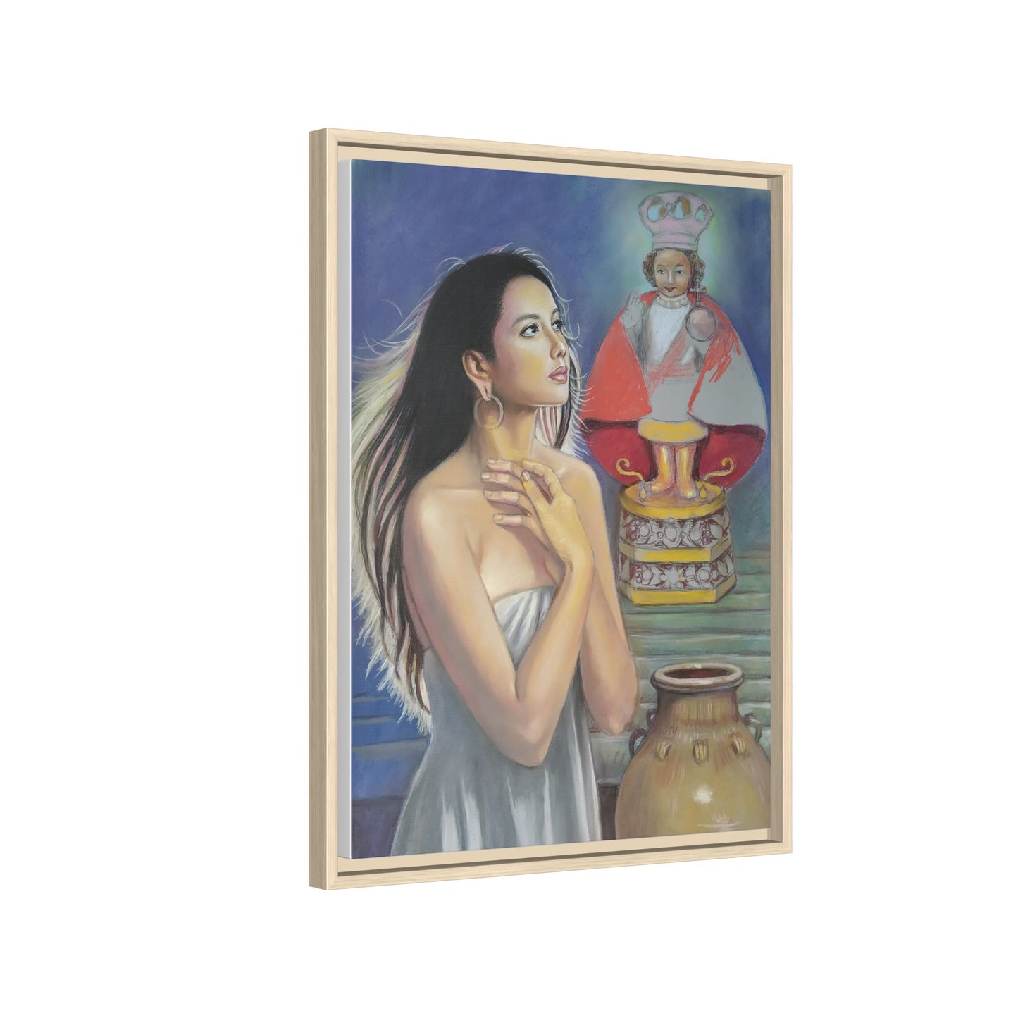 Sto. Niño and Queen Juana - Framed Canvas Print