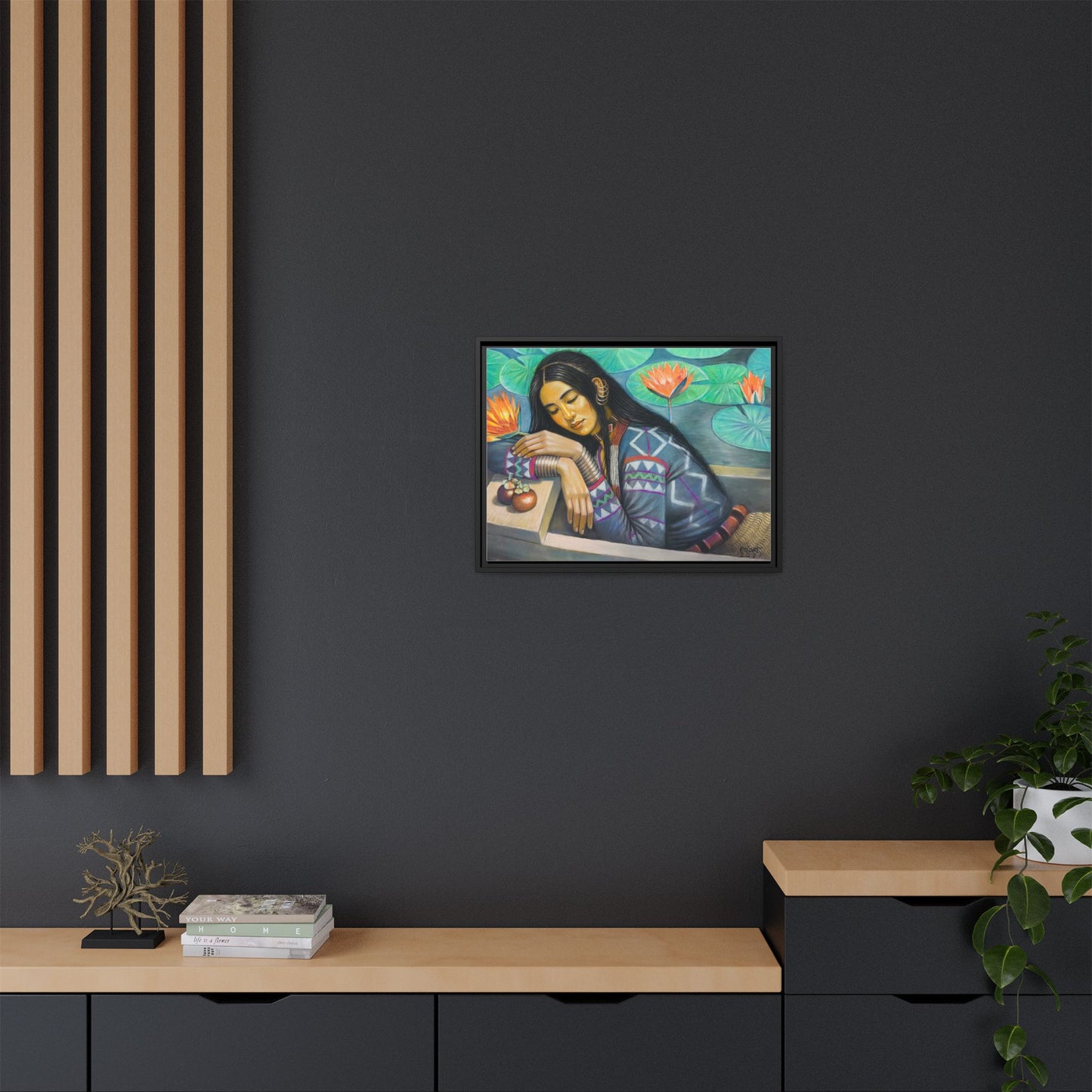 T'boli Girl by the Lake (2021)- Framed Canvas Print
