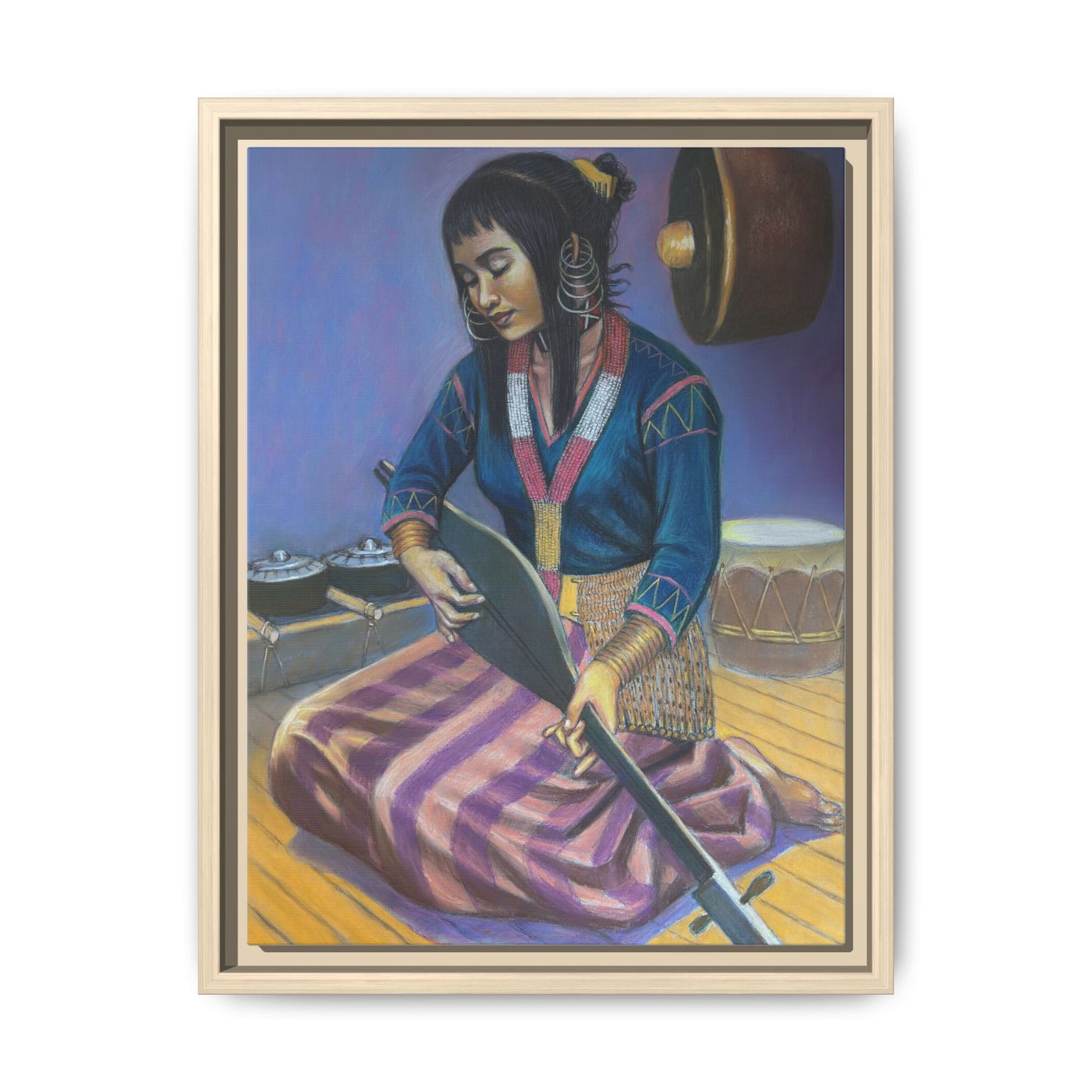 A T'boli Maiden in a Boat (2018)- Framed Canvas Print