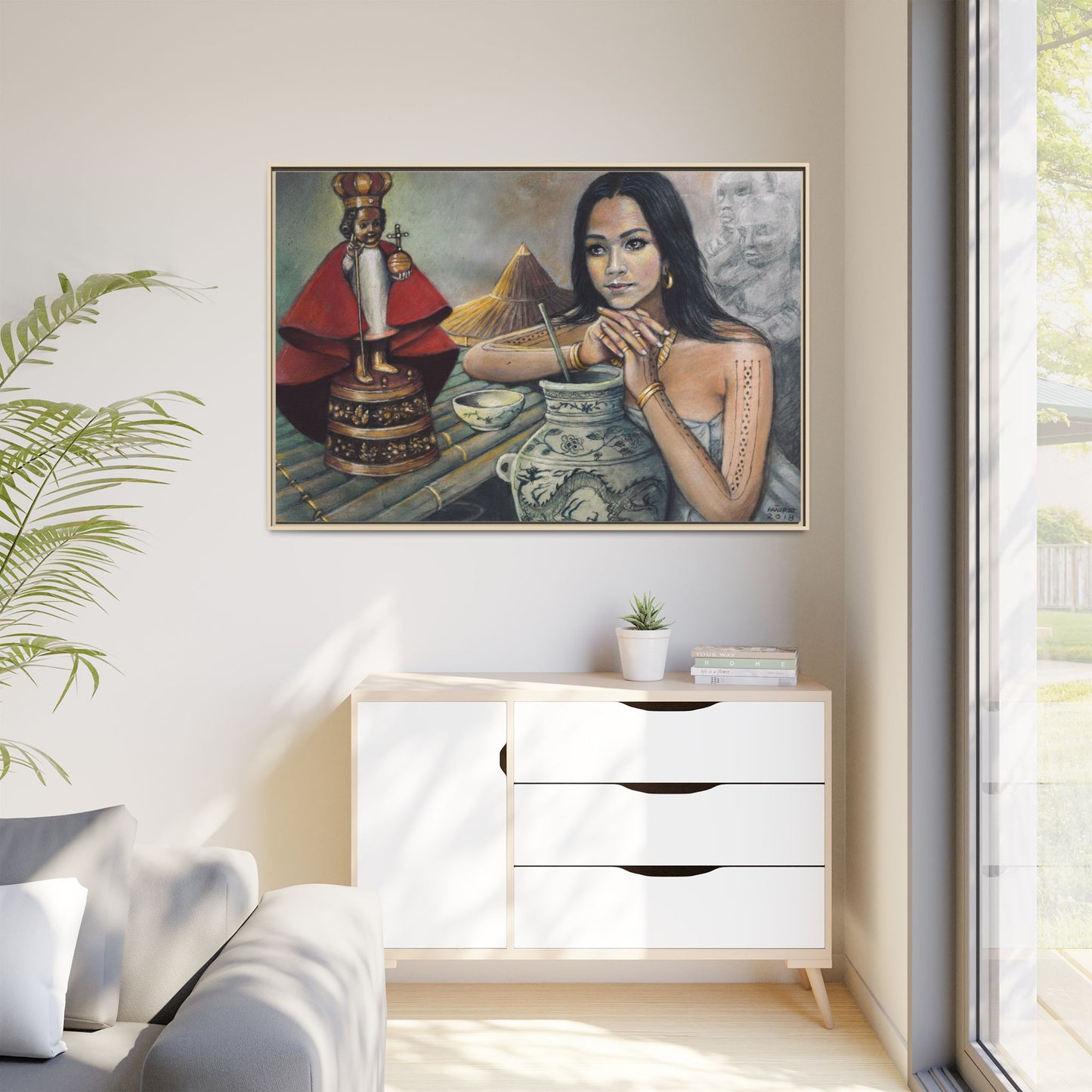 Sto. Niño and a Sugbuana - Framed Canvas Print