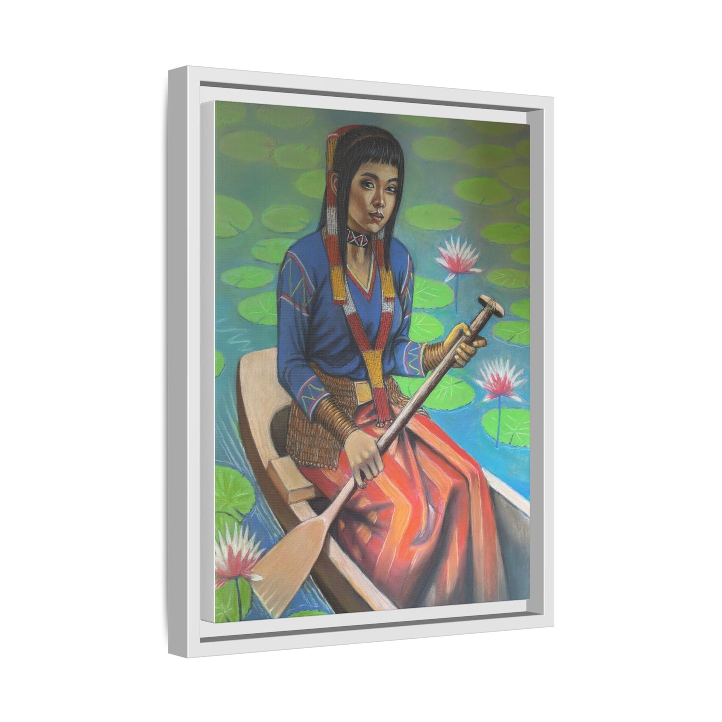 A T'boli Maiden in a Boat (2018)- Framed Canvas Print