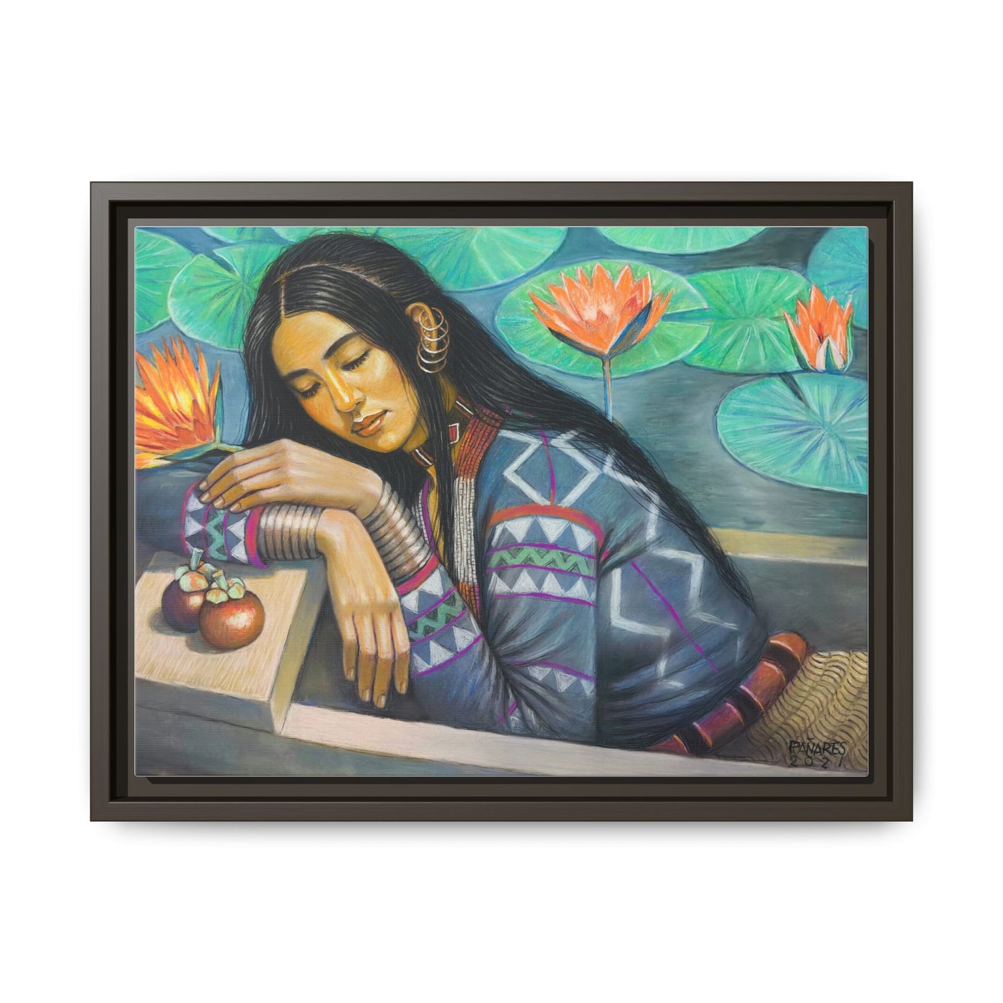 T'boli Girl by the Lake (2021)- Framed Canvas Print