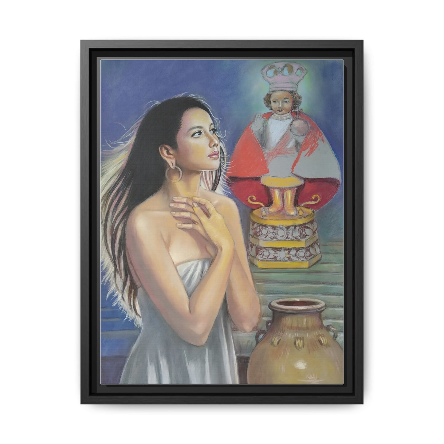 Sto. Niño and Queen Juana - Framed Canvas Print