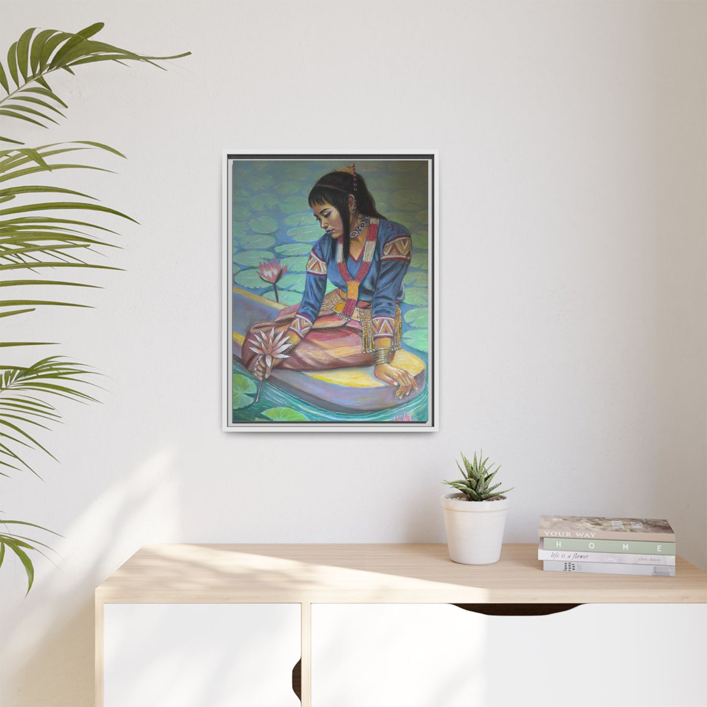 A T'boli Maiden in a Boat (2018)- Framed Canvas Print