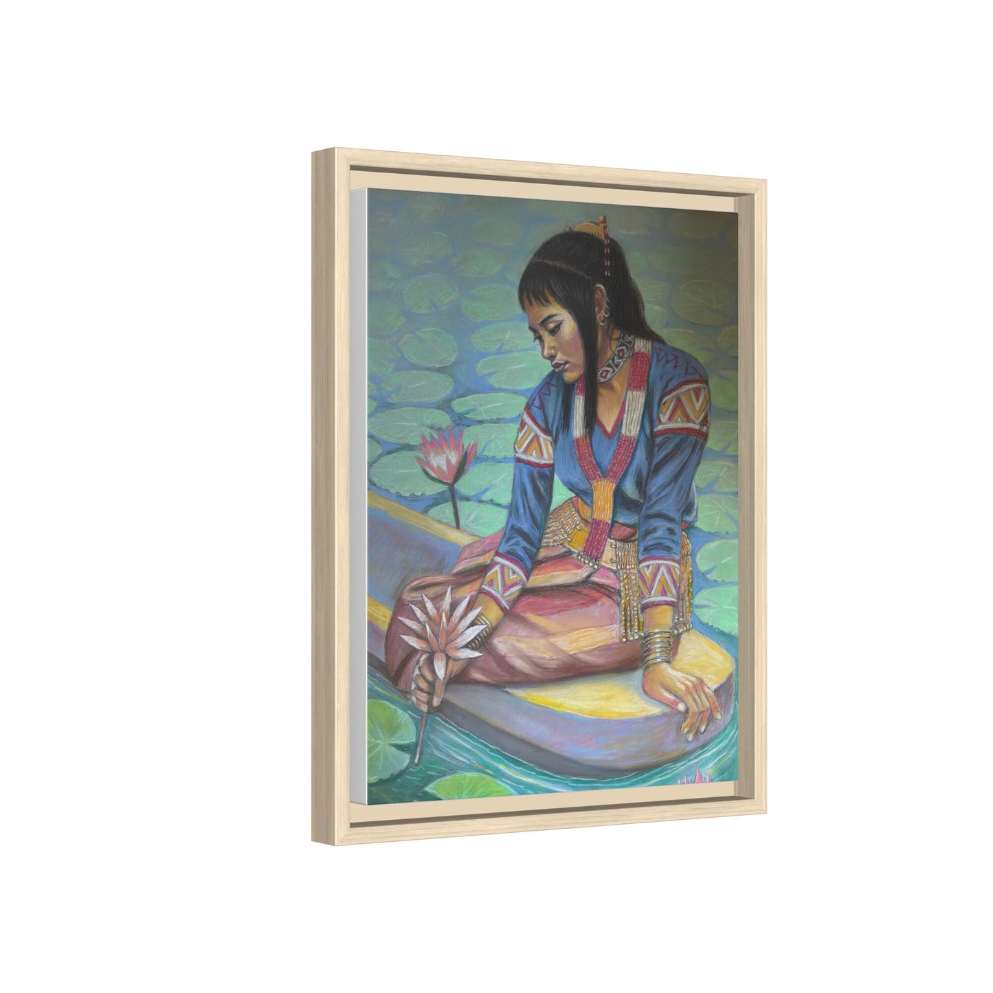 A T'boli Maiden in a Boat (2018)- Framed Canvas Print