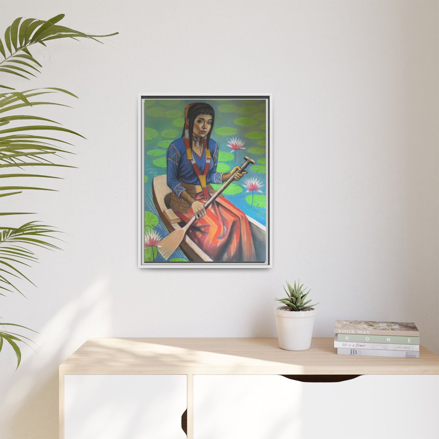 A T'boli Maiden in a Boat (2018)- Framed Canvas Print