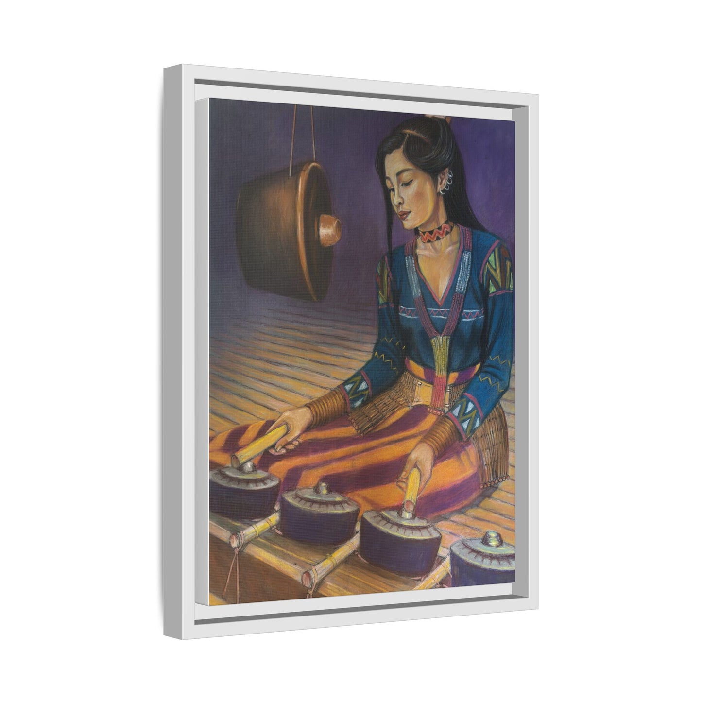 A T'boli Musician (2018) - Framed Canvas Print