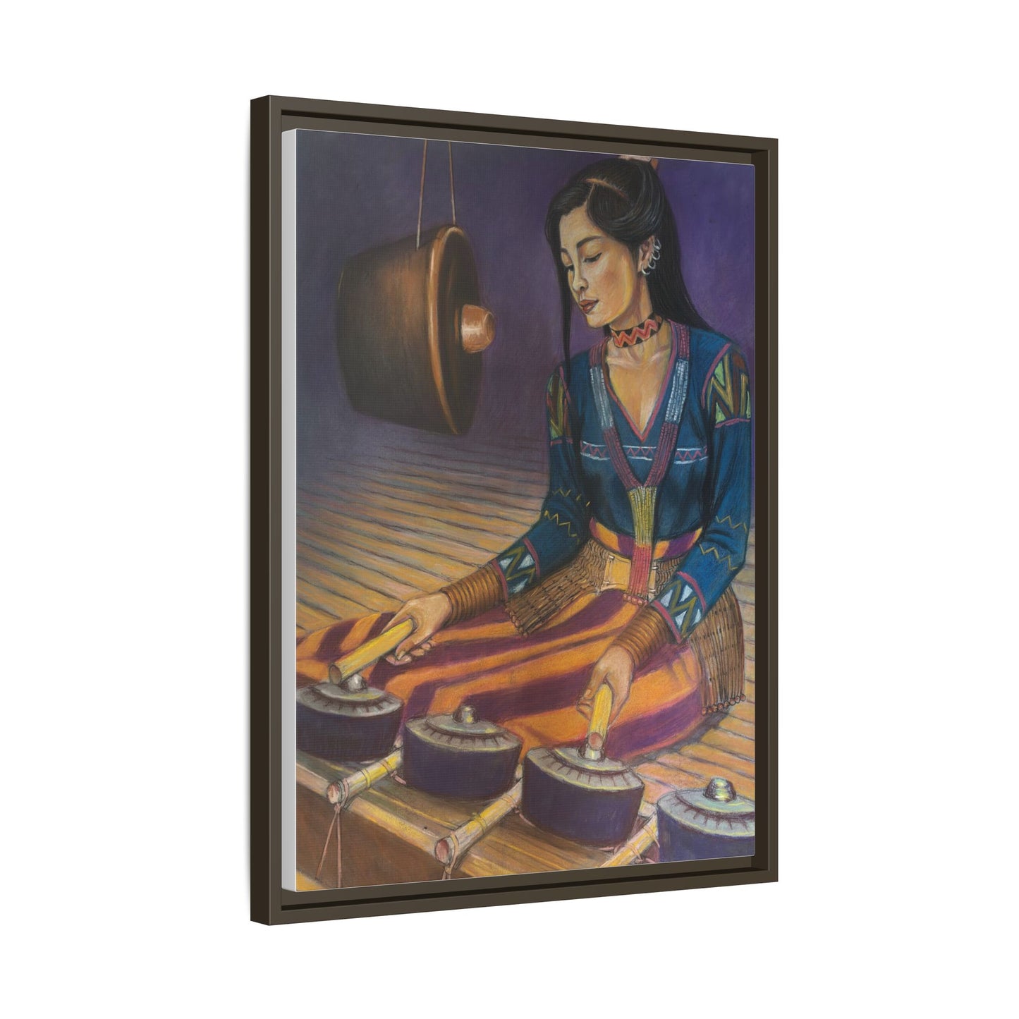 A T'boli Musician (2018) - Framed Canvas Print