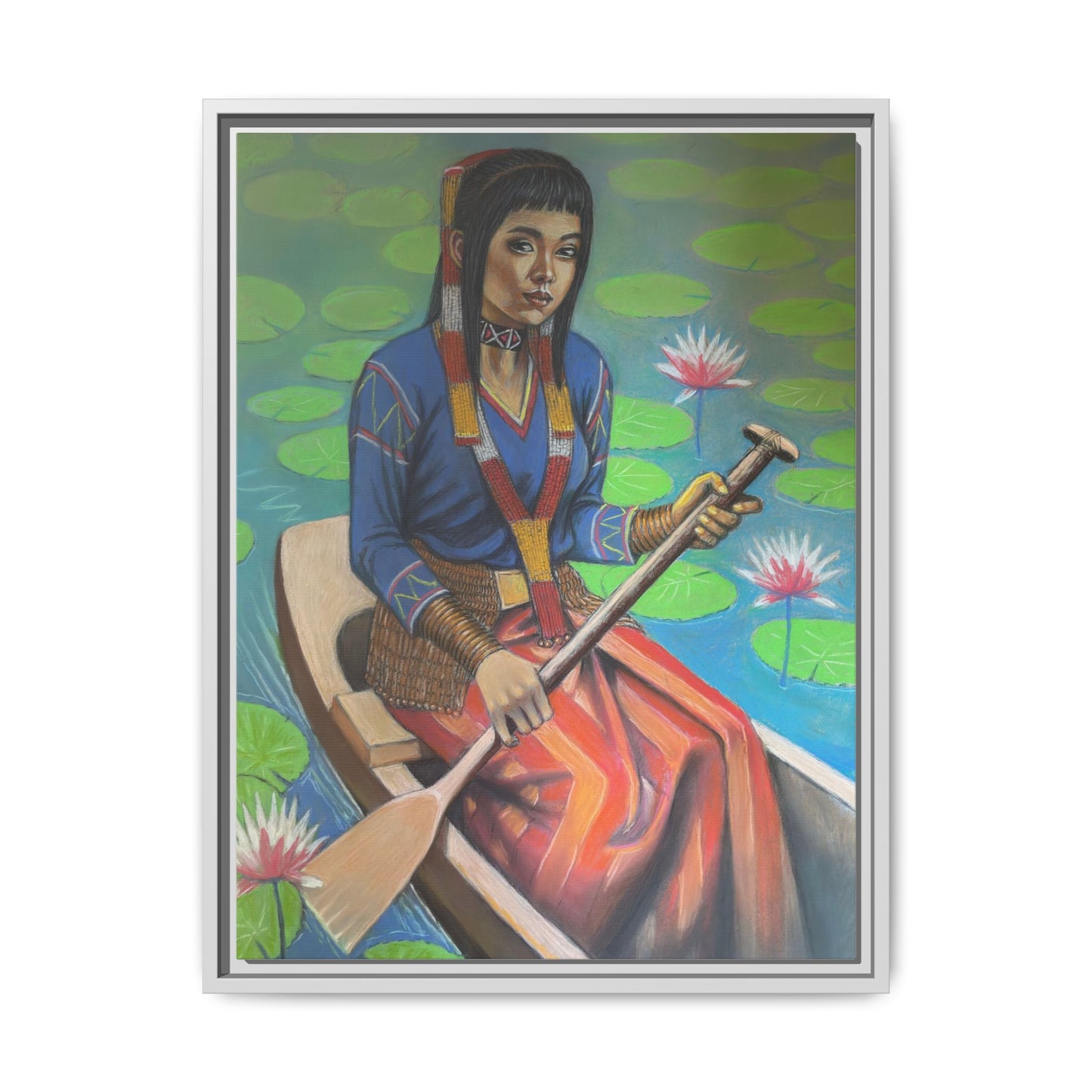 A T'boli Maiden in a Boat (2018)- Framed Canvas Print