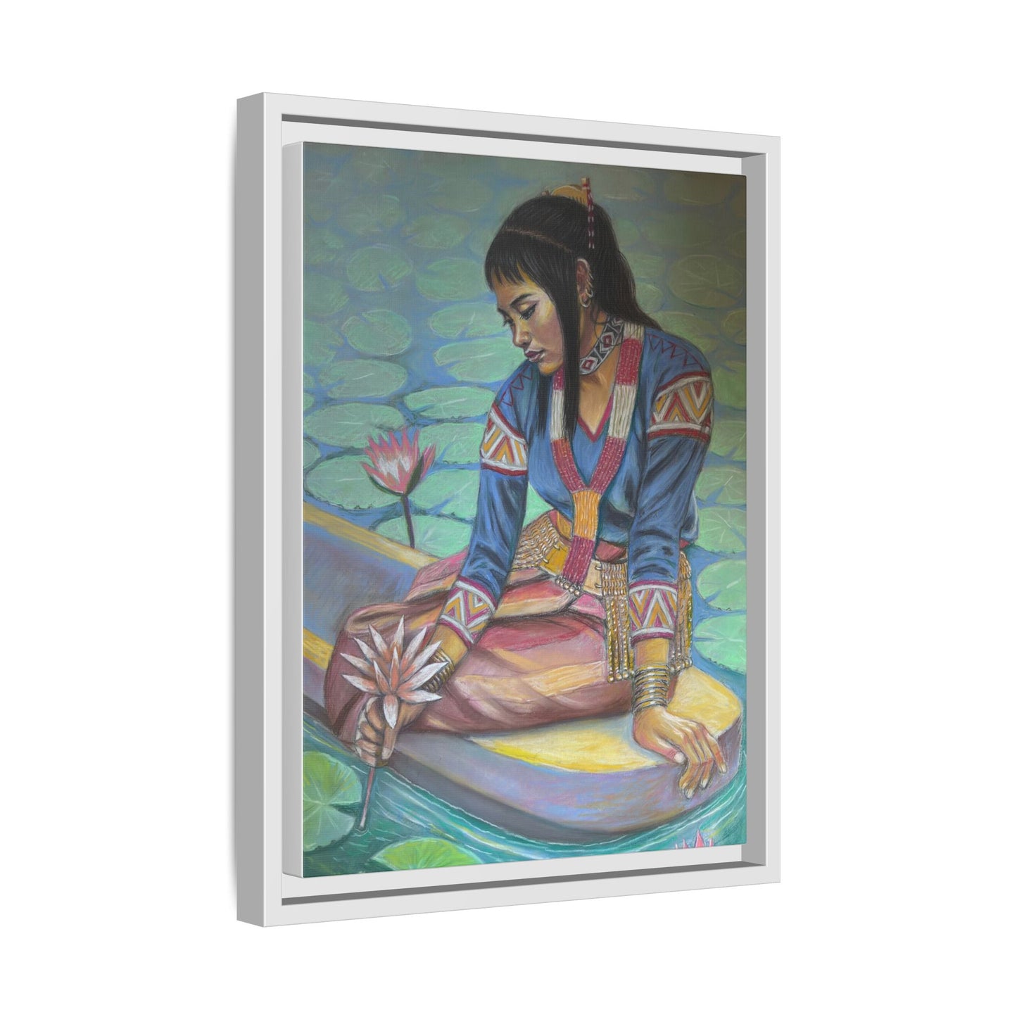 A T'boli Maiden in a Boat (2018)- Framed Canvas Print