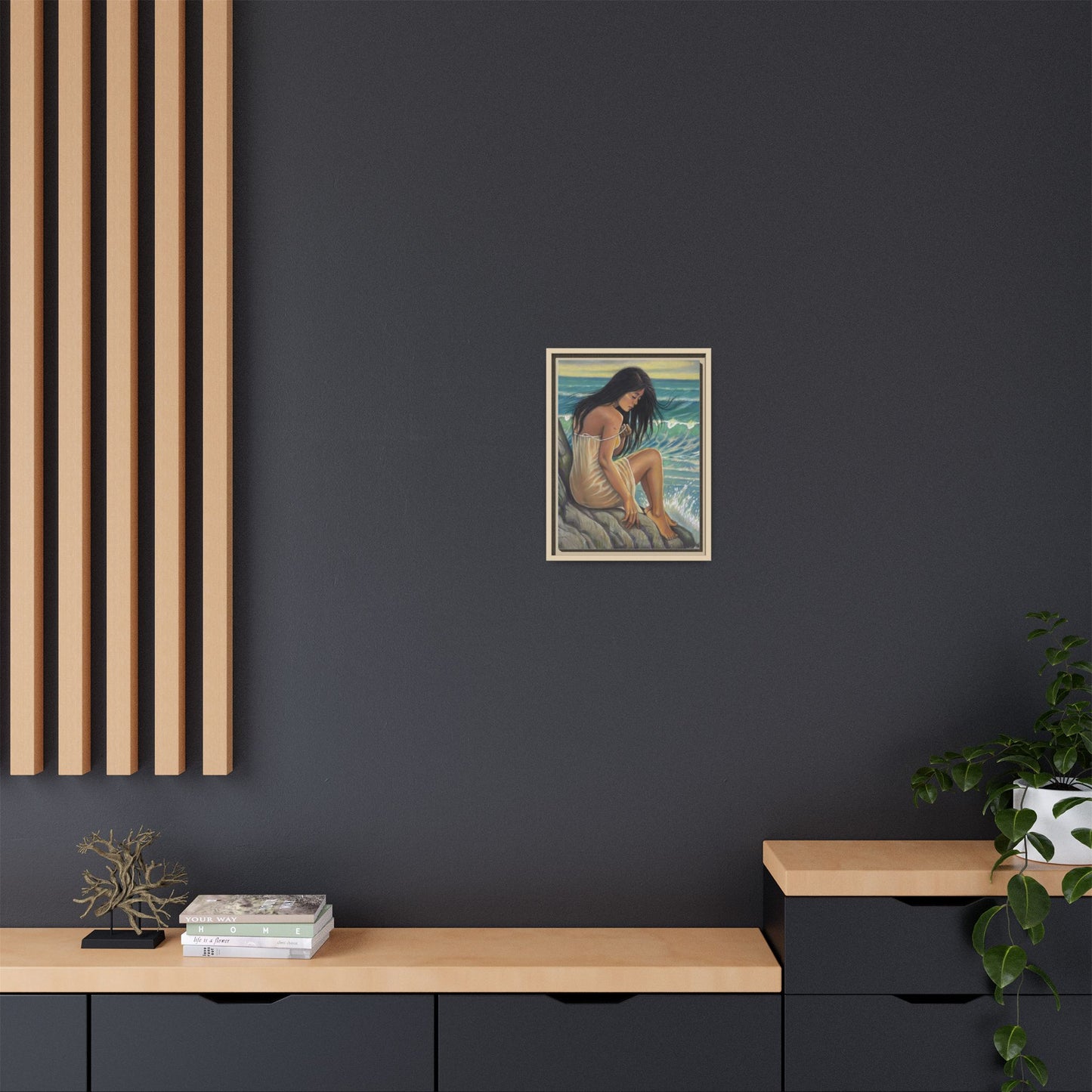 Girl on the Shore (2020)- Framed Canvas Print