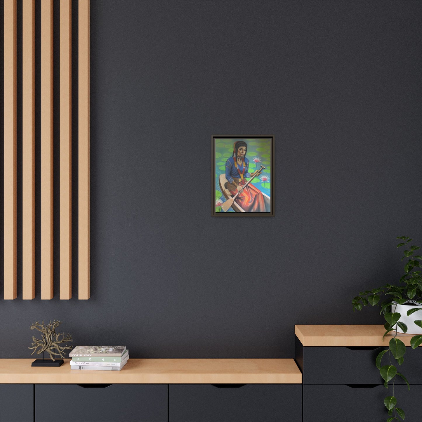 A T'boli Maiden in a Boat (2018)- Framed Canvas Print