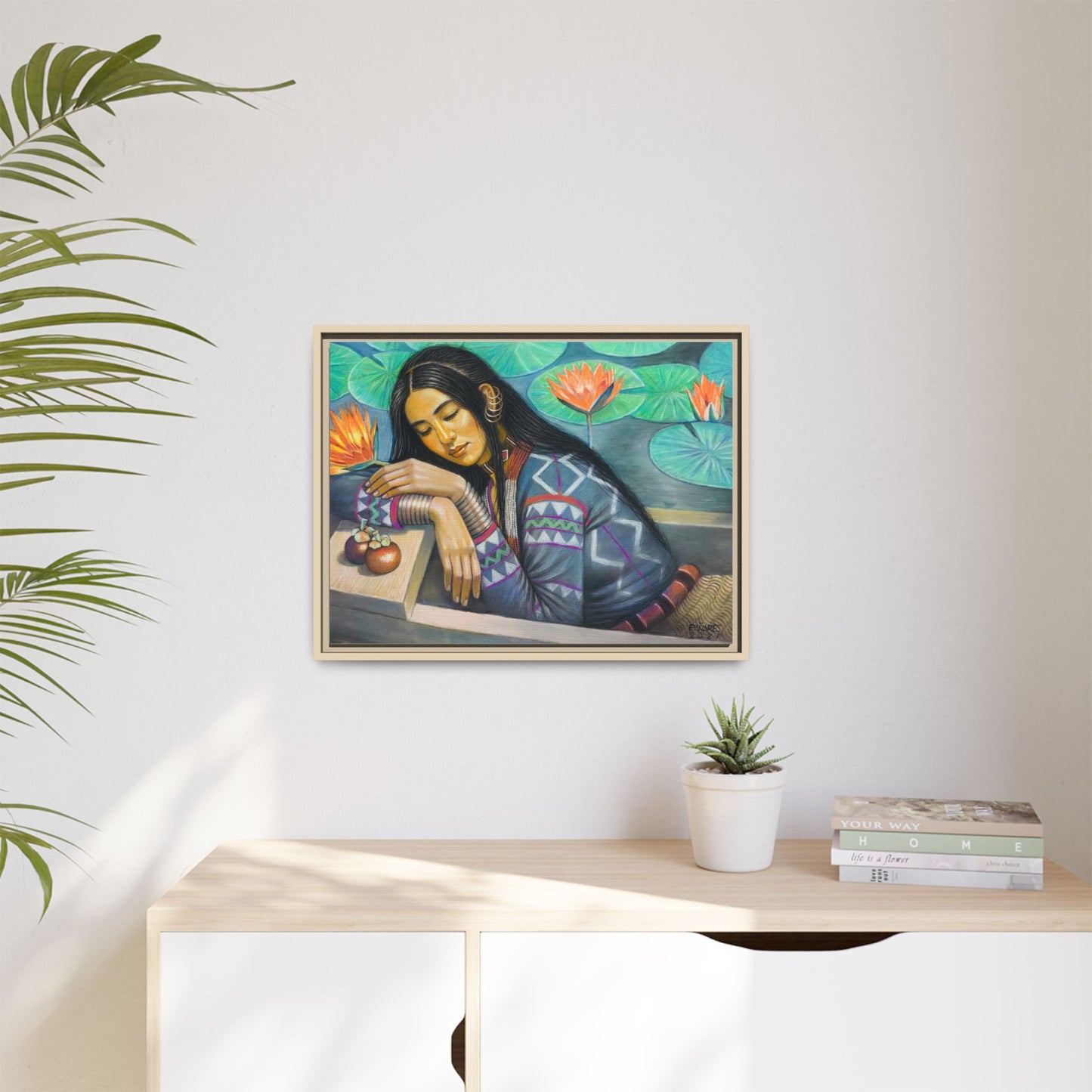 T'boli Girl by the Lake (2021)- Framed Canvas Print