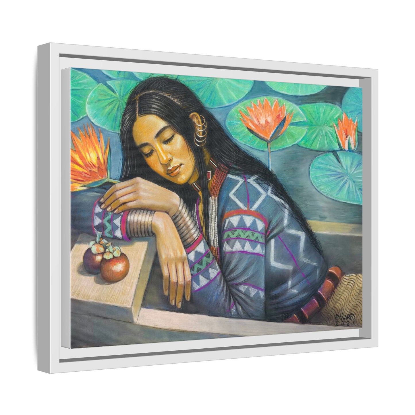 T'boli Girl by the Lake (2021)- Framed Canvas Print