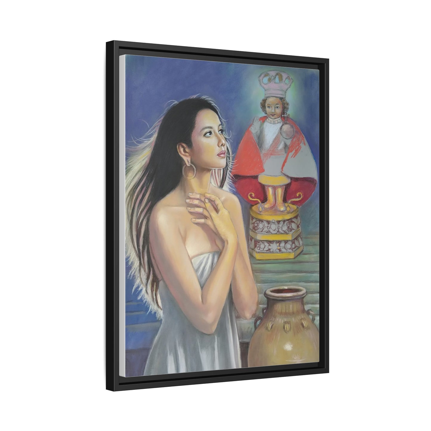 Sto. Niño and Queen Juana - Framed Canvas Print