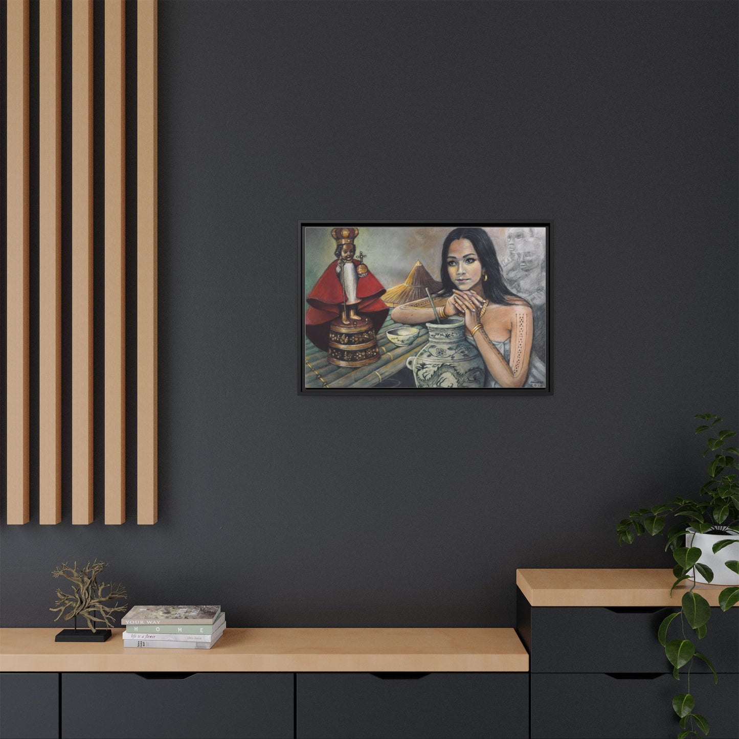 Sto. Niño and a Sugbuana - Framed Canvas Print