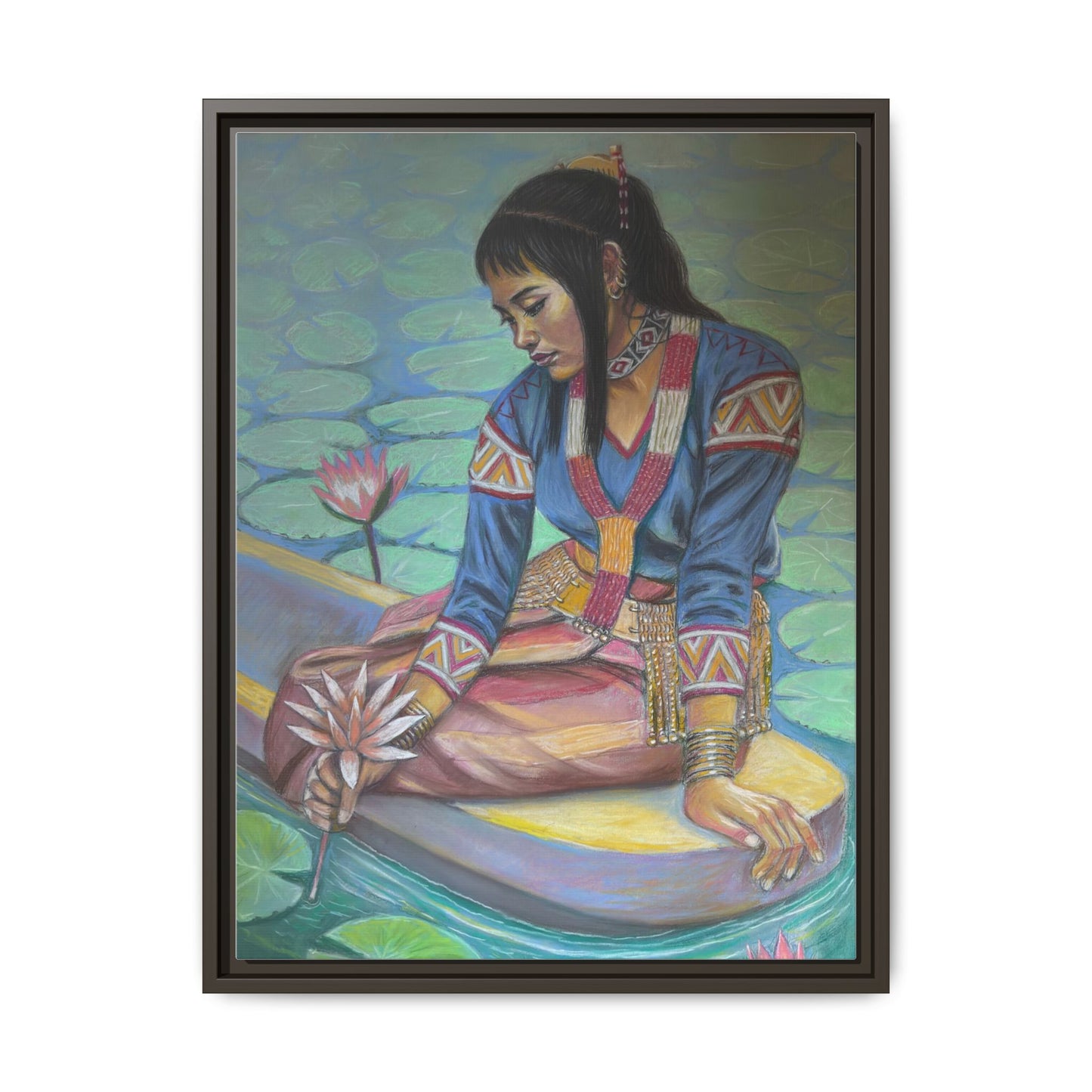 A T'boli Maiden in a Boat (2018)- Framed Canvas Print