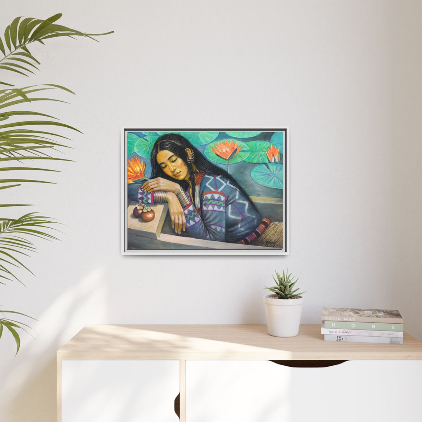 T'boli Girl by the Lake (2021)- Framed Canvas Print