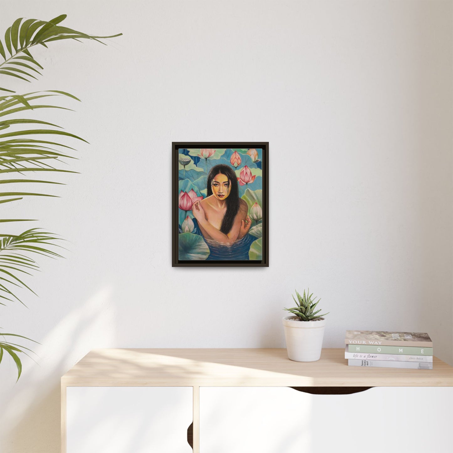 Lotus in Bloom (2024) - Framed Canvas Print