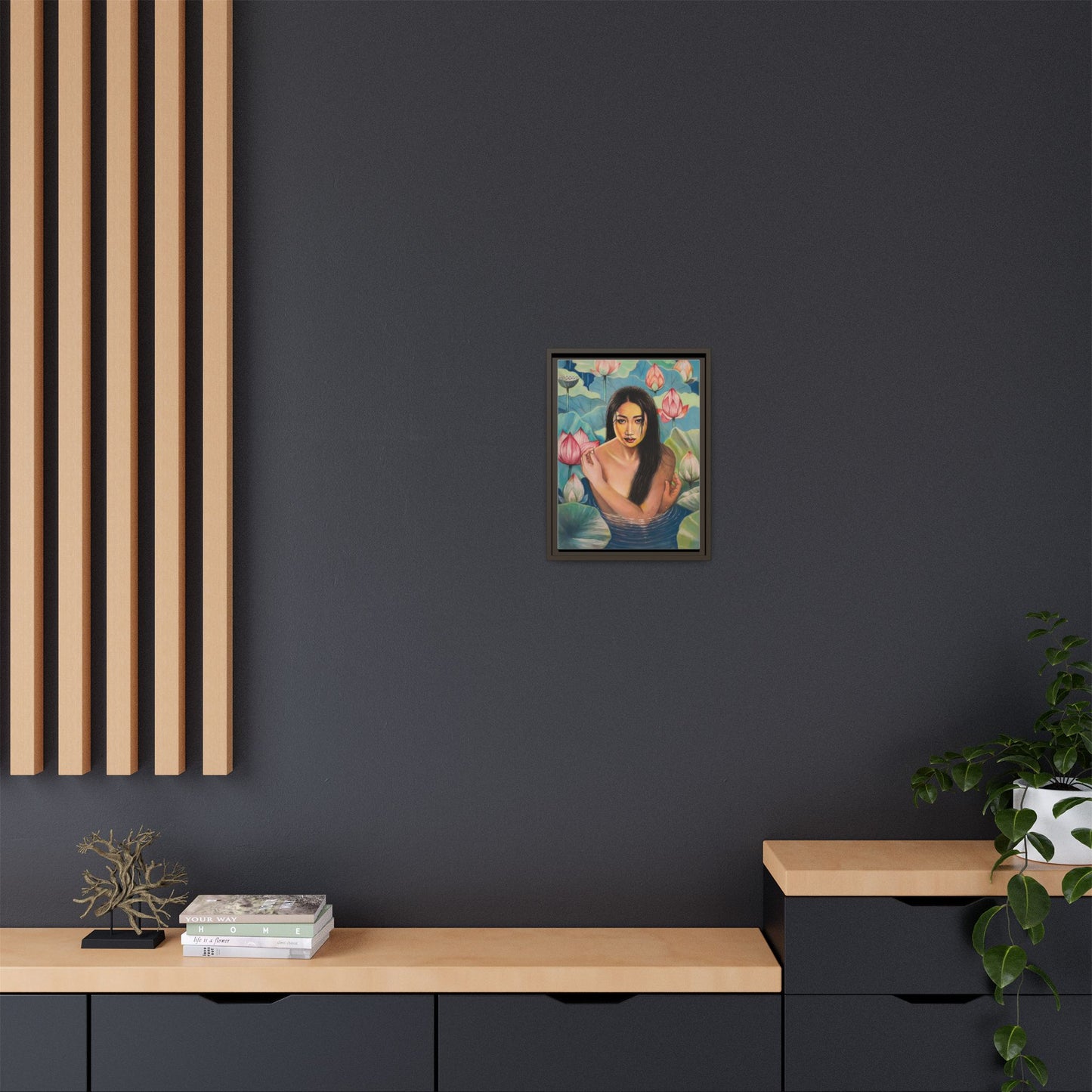 Lotus in Bloom (2024) - Framed Canvas Print