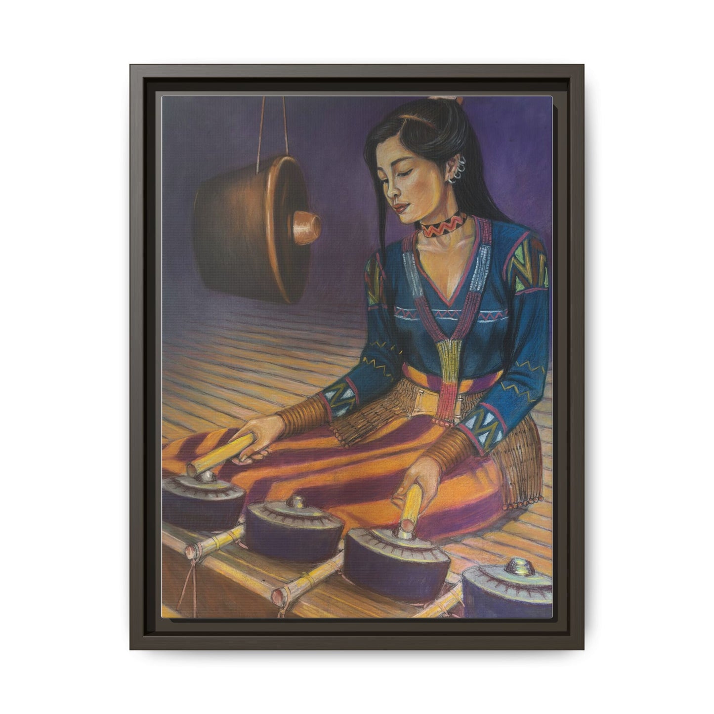 A T'boli Musician (2018) - Framed Canvas Print