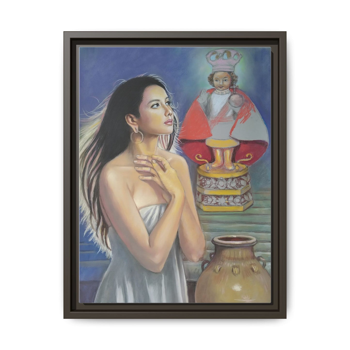 Sto. Niño and Queen Juana - Framed Canvas Print