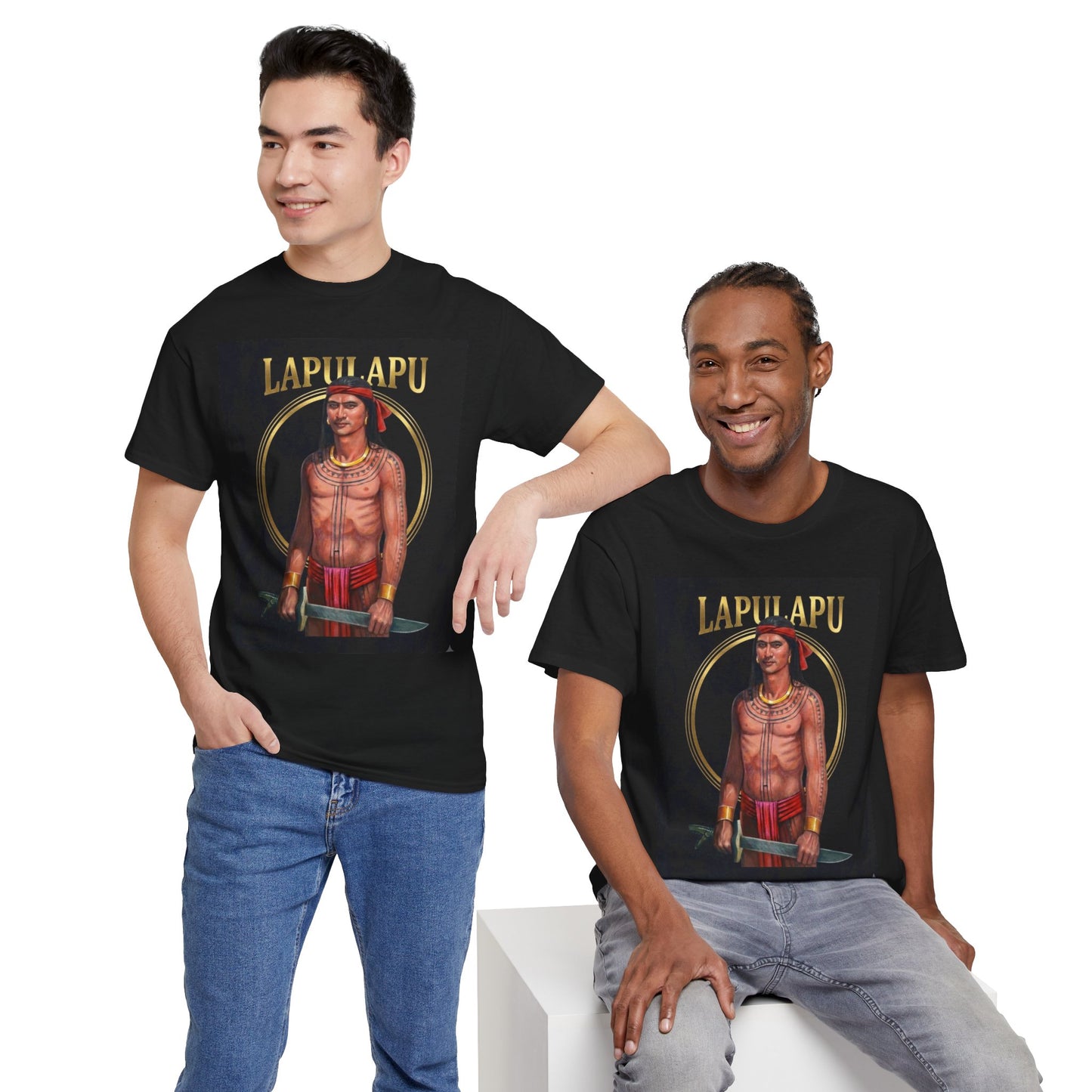 Lapulapu Warrior Black T-Shirt, Filipino Hero Graphic Tee